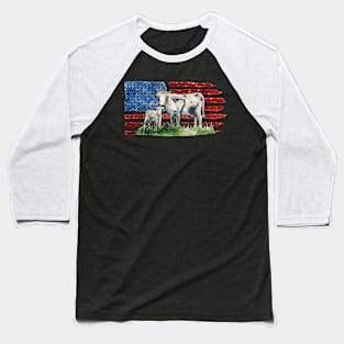 USA Cow Farm Shirt Farmer American Flag Shirt For 4thJuly Patriotic Baseball T-Shirt